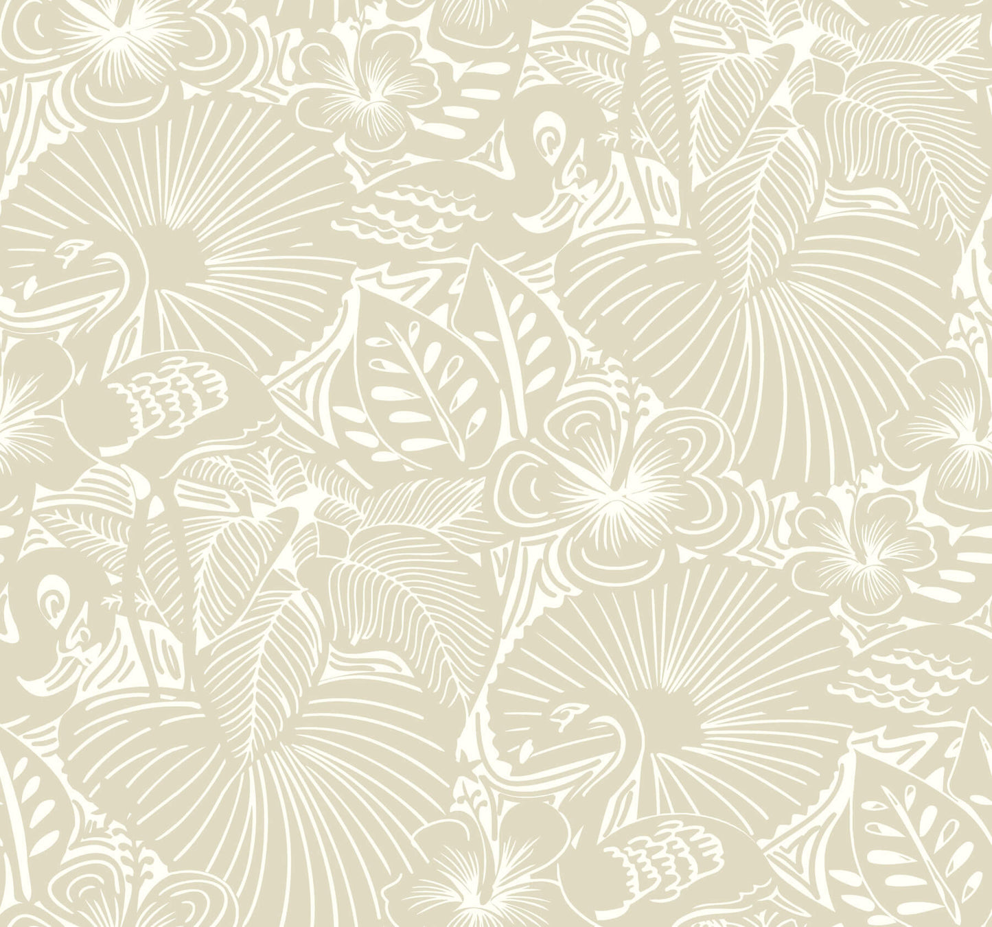 A-Street Prints Whimsy Idalia Flamingo Wallpaper - Beige