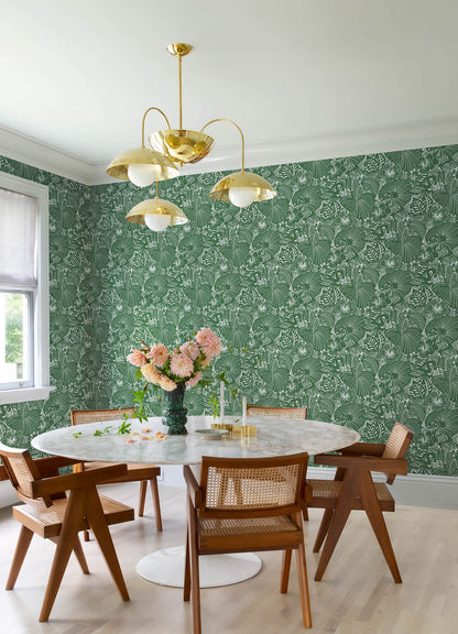 A-Street Prints Whimsy Idalia Flamingo Wallpaper - Green