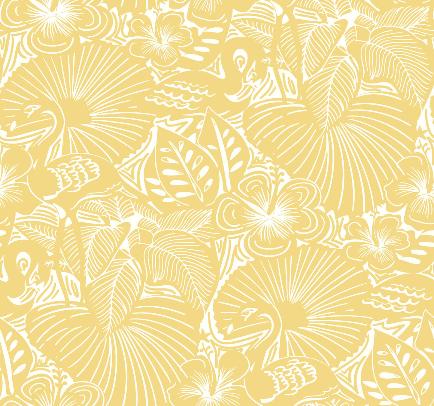 A-Street Prints Whimsy Idalia Flamingo Wallpaper - Yellow