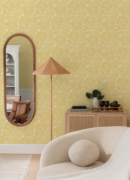 A-Street Prints Whimsy Idalia Flamingo Wallpaper - Yellow