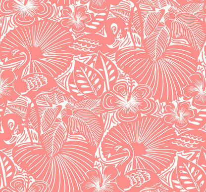 A-Street Prints Whimsy Idalia Flamingo Wallpaper - Coral