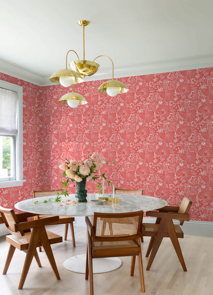 A-Street Prints Whimsy Idalia Flamingo Wallpaper - Coral