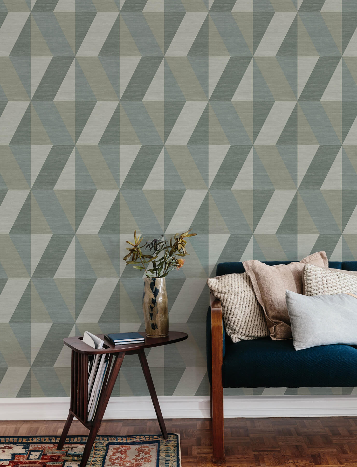 A-Street Prints Solace Winslow Geometric Wallpaper - Green