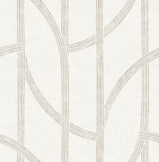 A-Street Prints Solace Harlow Contours Wallpaper - Champagne