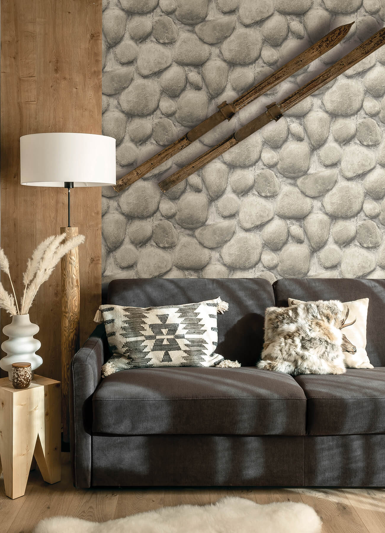 Chesapeake Yellowstone Root Rock Wallpaper - Brown