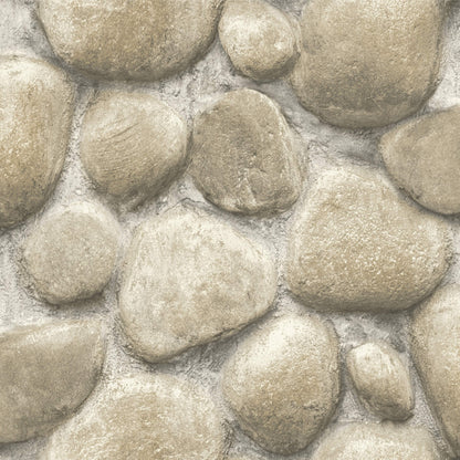 Chesapeake Yellowstone Root Rock Wallpaper - Grey