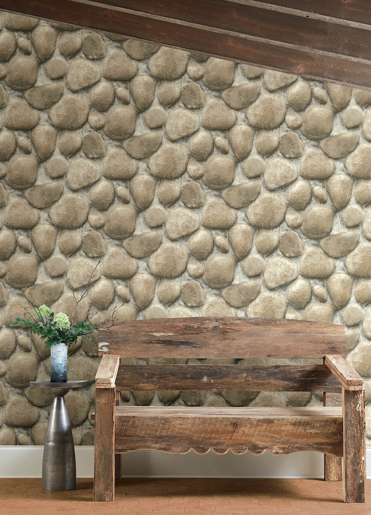 Chesapeake Yellowstone Root Rock Wallpaper - Beige