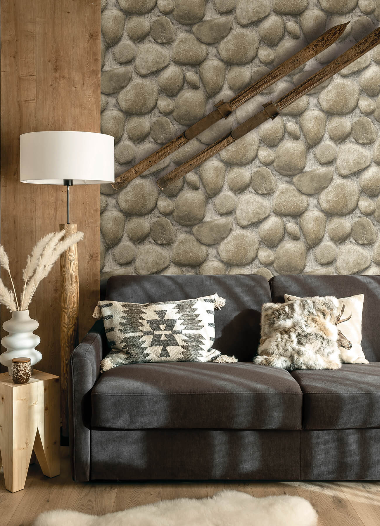 Chesapeake Yellowstone Root Rock Wallpaper - Beige