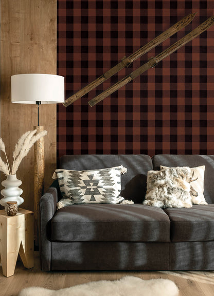 Chesapeake Yellowstone Lumberjack Wallpaper - Maroon