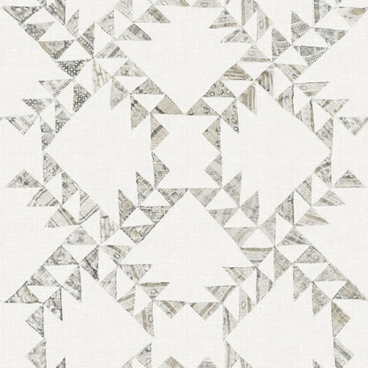 Chesapeake Yellowstone Scrap Quilt Wallpaper - Grey