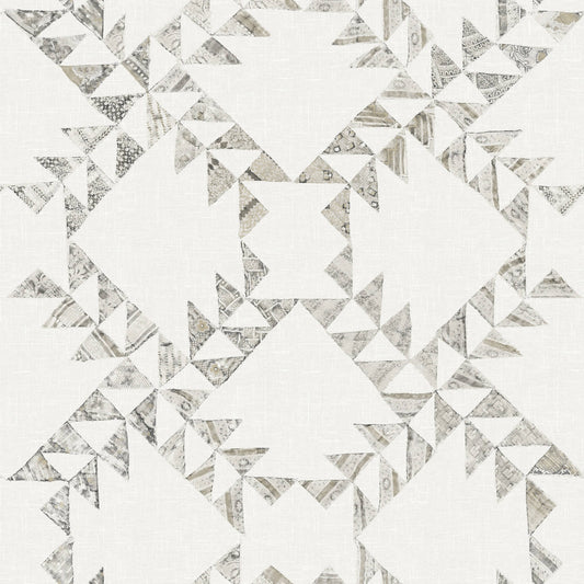 Chesapeake Yellowstone Scrap Quilt Wallpaper - Grey