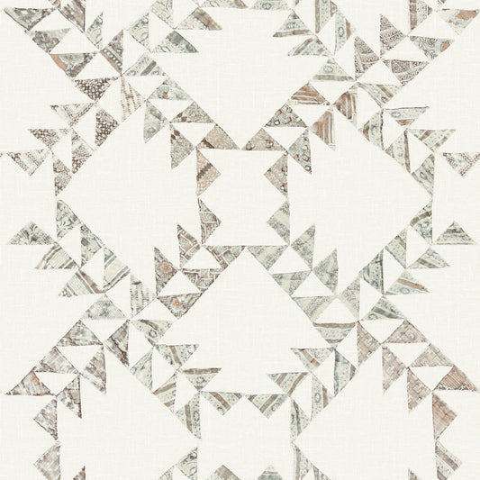 Chesapeake Yellowstone Scrap Quilt Wallpaper - Light Brown