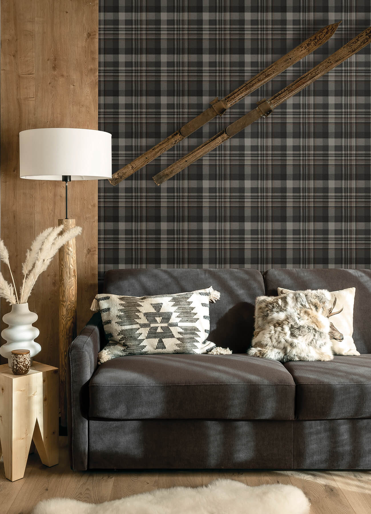 Chesapeake Yellowstone Dutton Plaid Wallpaper - Charcoal