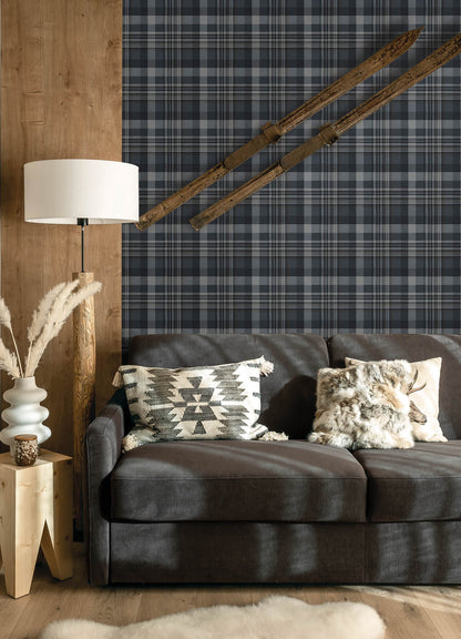 Chesapeake Yellowstone Dutton Plaid Wallpaper - Indigo