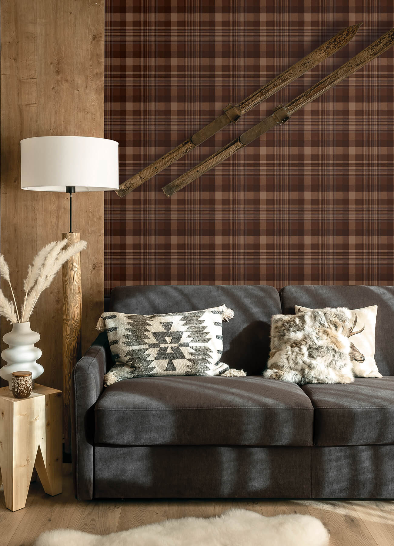 Chesapeake Yellowstone Dutton Plaid Wallpaper - Rust