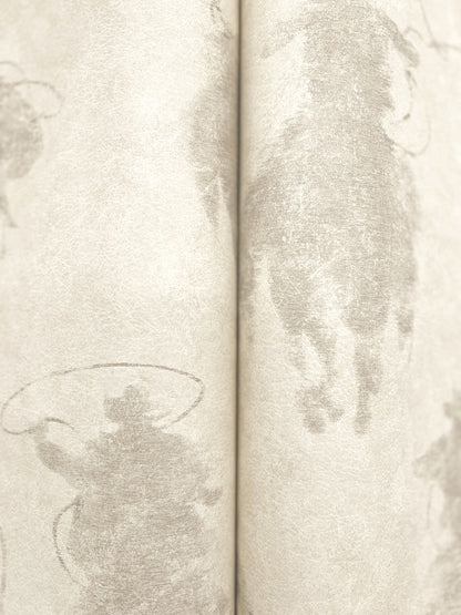 Chesapeake Yellowstone Stockman Silhouette Wallpaper - Light Grey