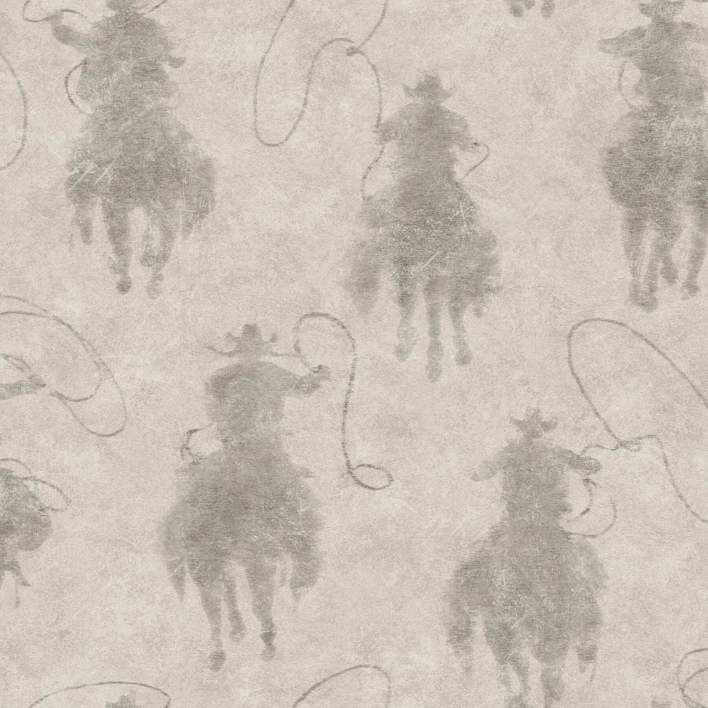 Chesapeake Yellowstone Stockman Silhouette Wallpaper - Grey