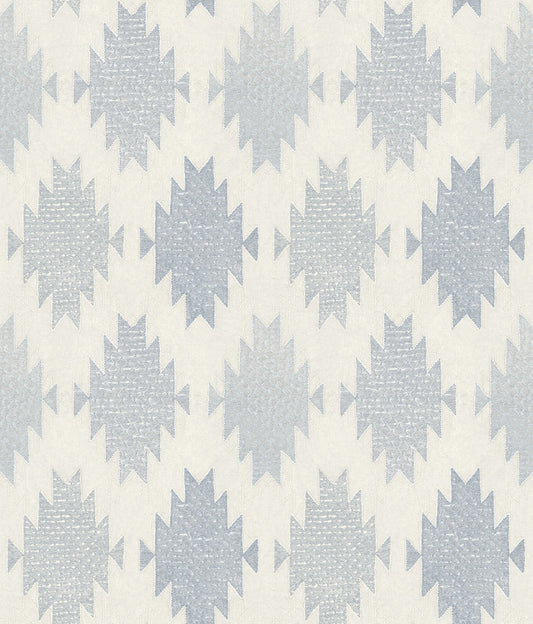 Chesapeake Yellowstone Stitched Heirloom Wallpaper - Indigo