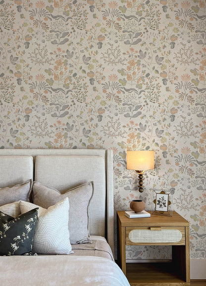 A-Street Prints Botanica Groh Floral Wallpaper - Neutral