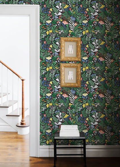 A-Street Prints Botanica Brittsommar Wallpaper - Black