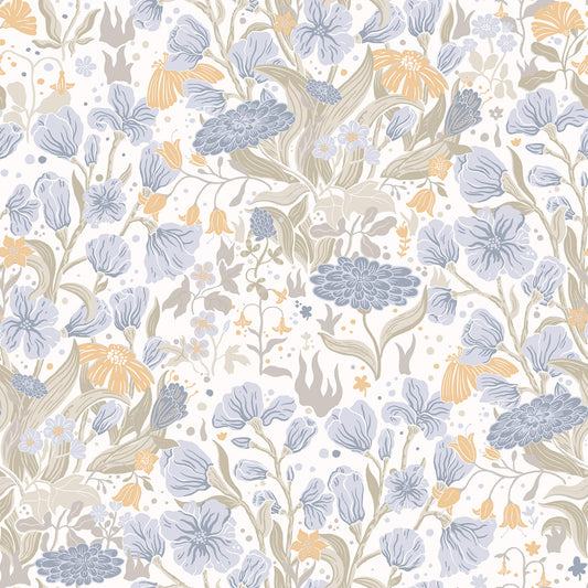 A-Street Prints Botanica Hava Meadow Flowers Wallpaper - Light Blue