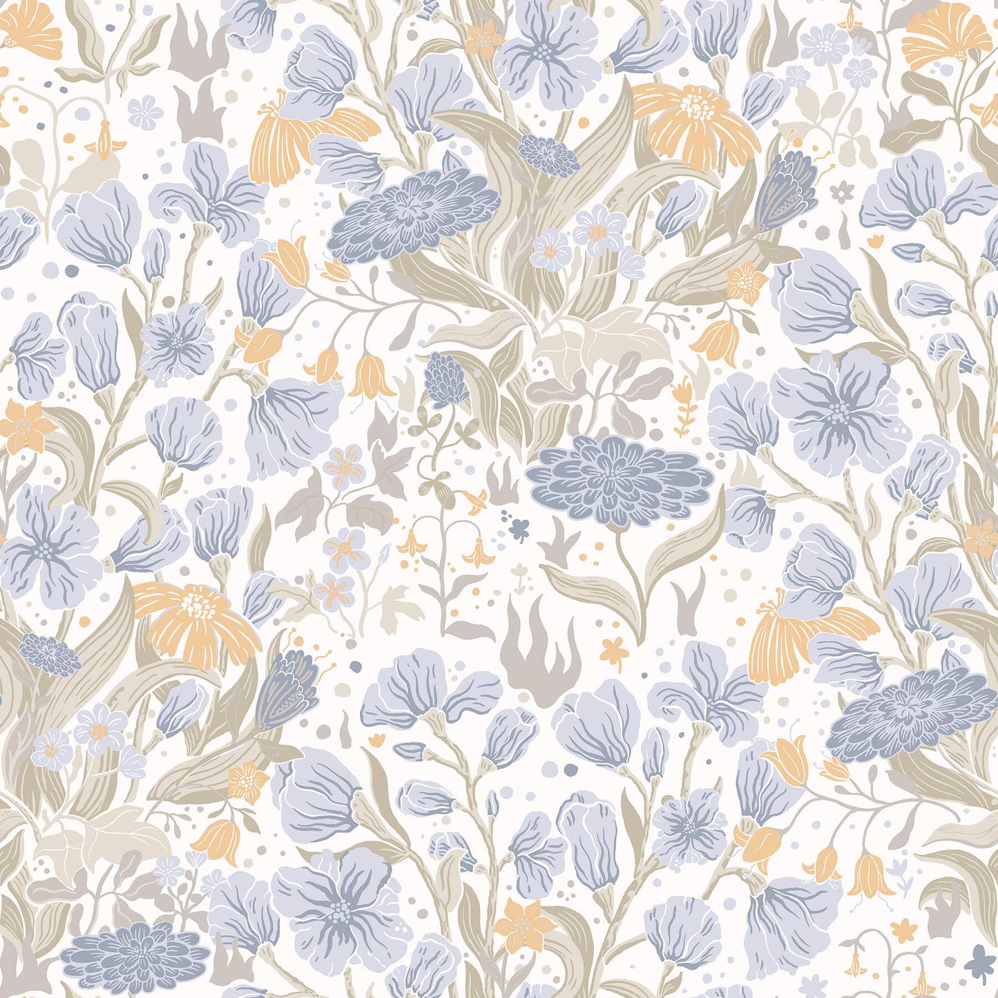 A-Street Prints Botanica Hava Meadow Flowers Wallpaper - Light Blue