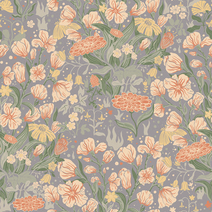 A-Street Prints Botanica Hava Meadow Flowers Wallpaper - Coral