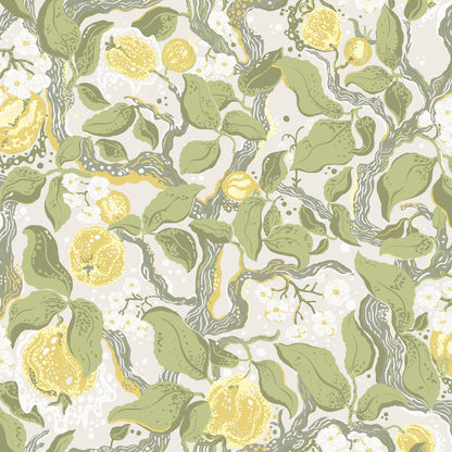 A-Street Prints Botanica Kort Fruit & Floral Wallpaper - Yellow