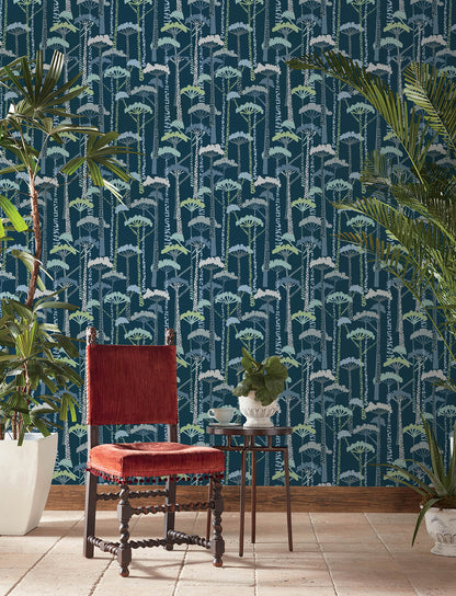 A-Street Prints Harmony Unify Forest Wallpaper - Indigo