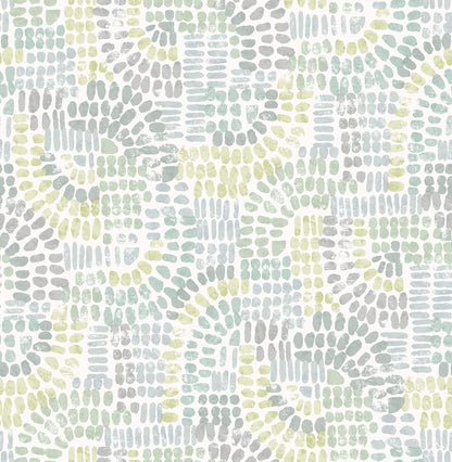 A-Street Prints Harmony Wanderer Mosiac Wallpaper - Aquamarine