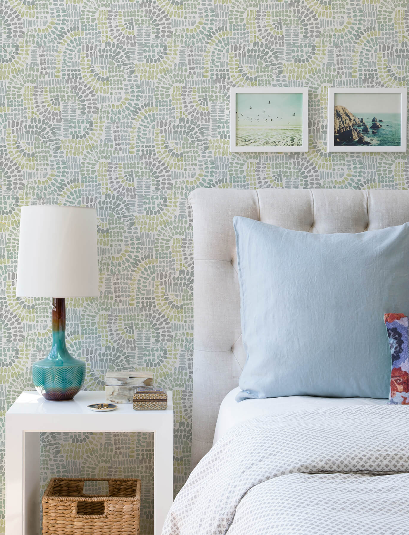 A-Street Prints Harmony Wanderer Mosiac Wallpaper - Aquamarine