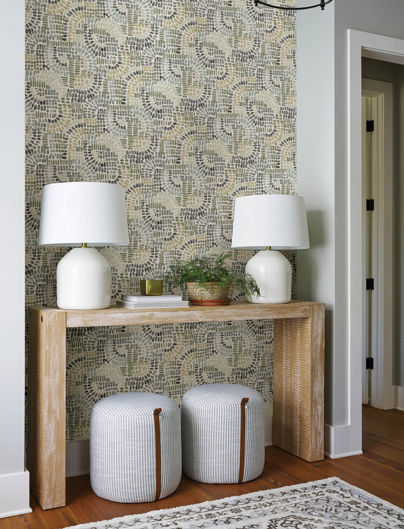 A-Street Prints Harmony Wanderer Mosiac Wallpaper - Evergreen