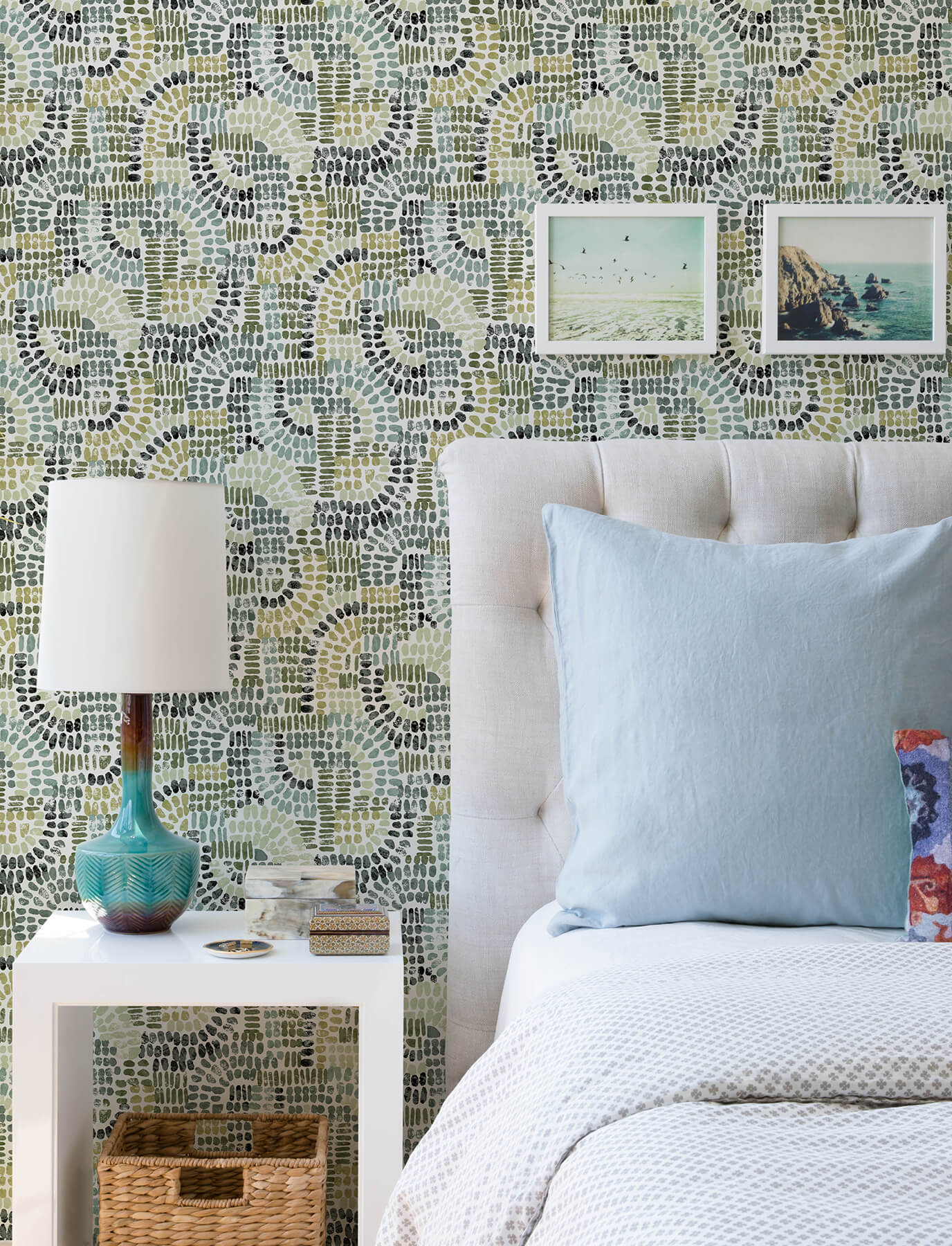 A-Street Prints Harmony Wanderer Mosiac Wallpaper - Evergreen