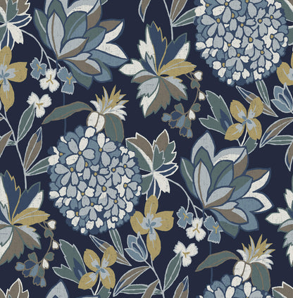 A-Street Prints Harmony Valdivian Wallpaper - Indigo