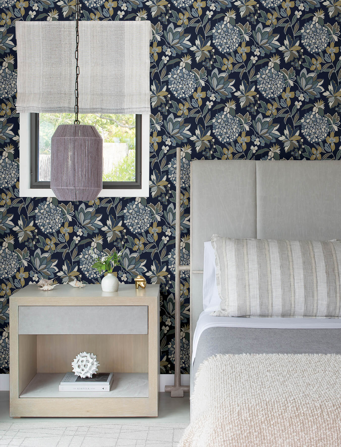 A-Street Prints Harmony Valdivian Wallpaper - Indigo