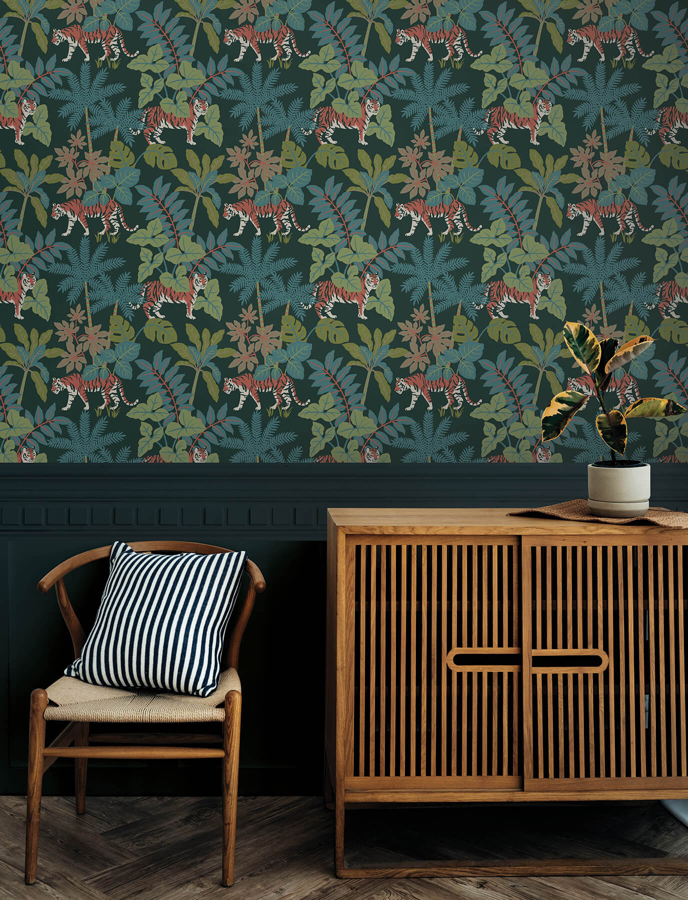 A-Street Prints Harmony Caspian Jungle Wallpaper - Evergreen