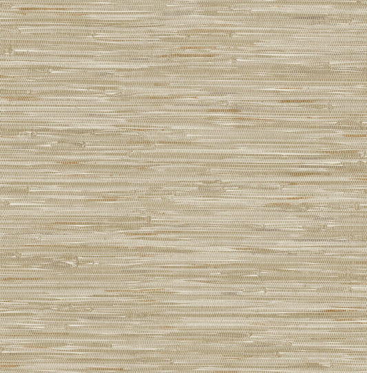 A-Street Prints Haberdashery Exhale Faux Grasscloth Wallpaper - Light Brown