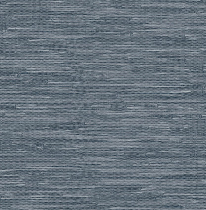 A-Street Prints Haberdashery Exhale Faux Grasscloth Wallpaper - Indigo