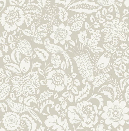 A-Street Prints Haberdashery Marta Floral Wallpaper - Beige