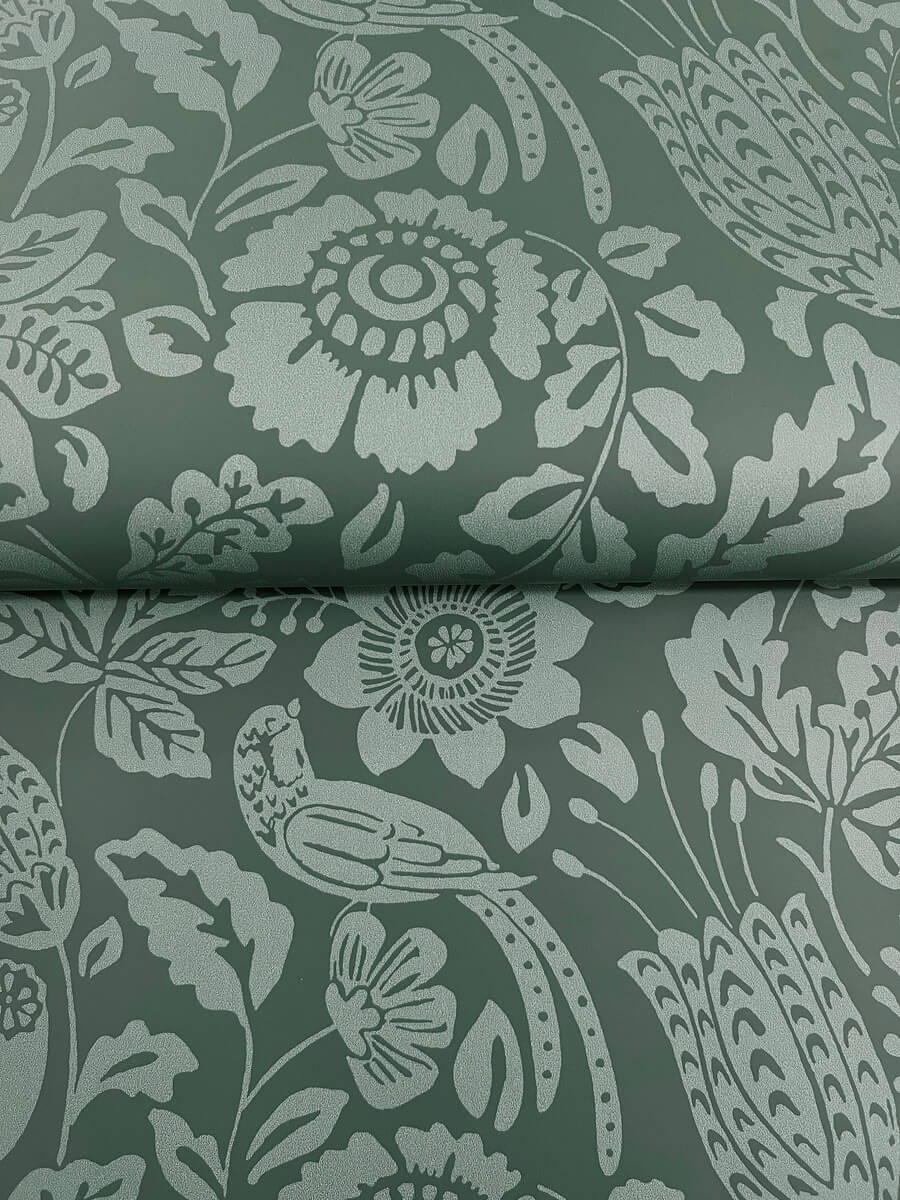 A-Street Prints Haberdashery Marta Floral Wallpaper - Green