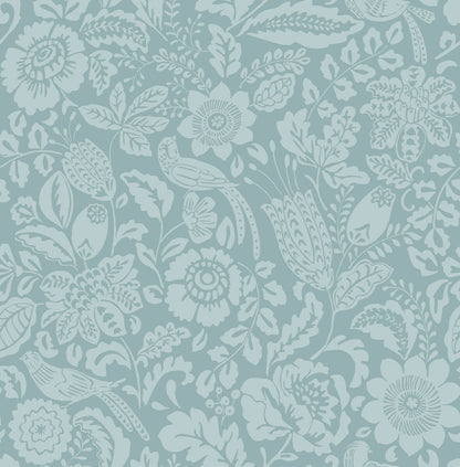 A-Street Prints Haberdashery Marta Floral Wallpaper - Teal