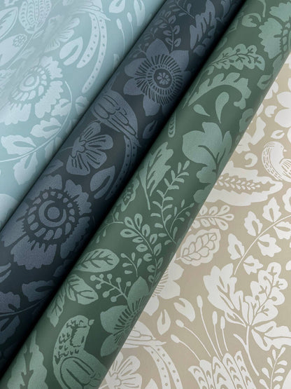 A-Street Prints Haberdashery Marta Floral Wallpaper - Teal