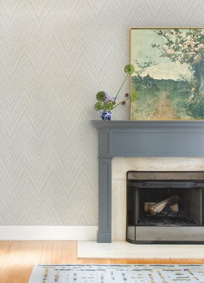 A-Street Prints Haberdashery Lainey Chevron Wallpaper - Neutral