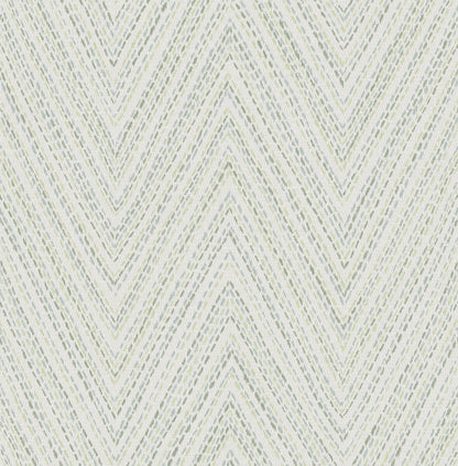 A-Street Prints Haberdashery Lainey Chevron Wallpaper - Green