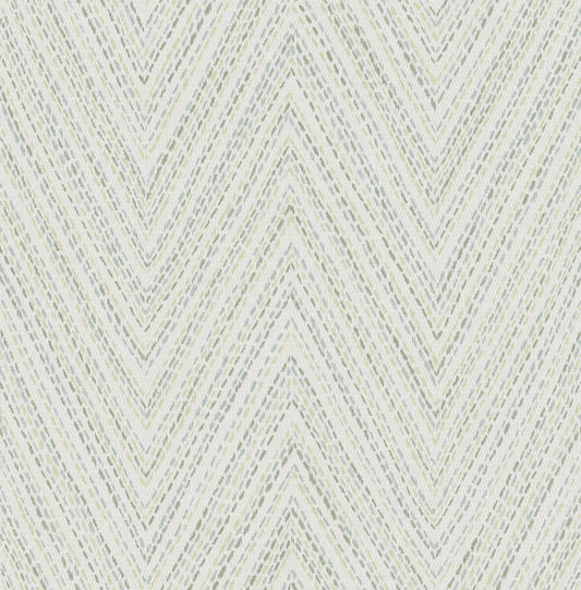 A-Street Prints Haberdashery Lainey Chevron Wallpaper - Green