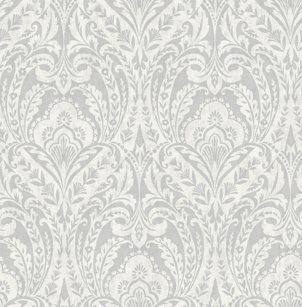 A-Street Prints Haberdashery Berkshire Damask Wallpaper - Grey