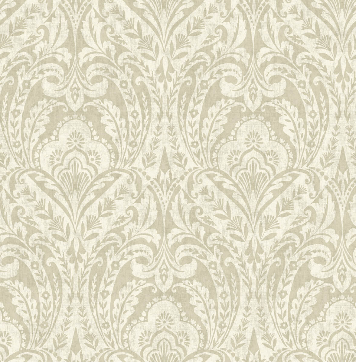 A-Street Prints Haberdashery Berkshire Damask Wallpaper - Beige