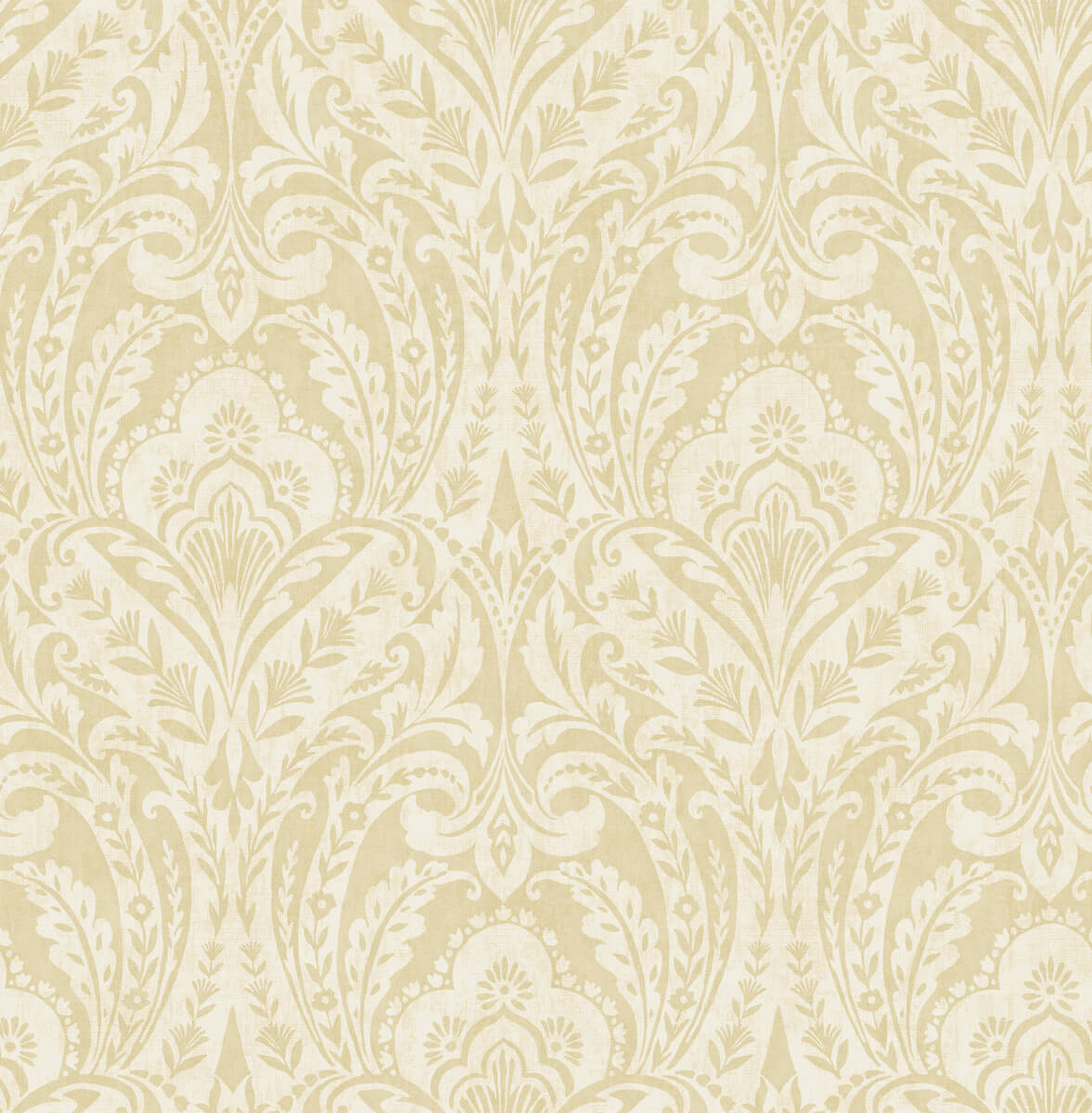 A-Street Prints Haberdashery Berkshire Damask Wallpaper - Butter