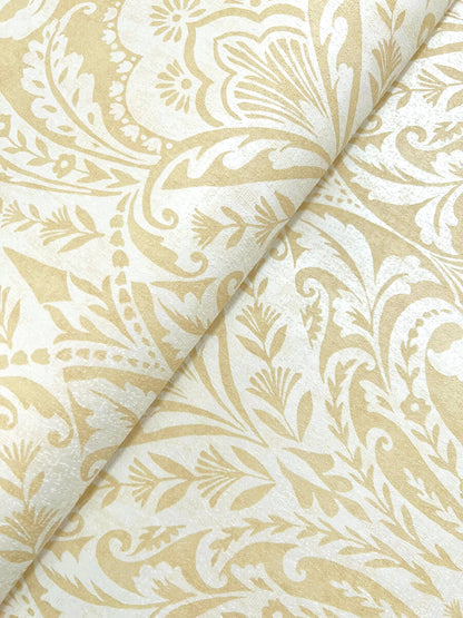 A-Street Prints Haberdashery Berkshire Damask Wallpaper - Butter