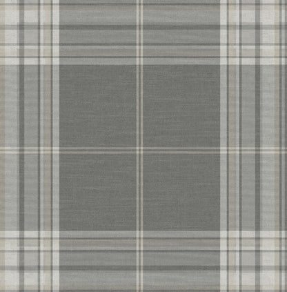 A-Street Prints Haberdashery Westley Plaid Wallpaper - Grey